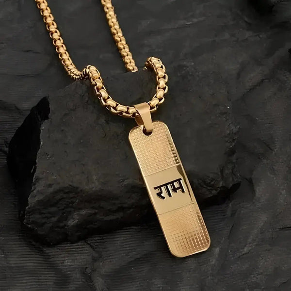 ram gold plated tag pendant