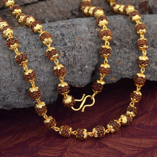 Gold Plated divine Rudraksha Mala - Pavitra