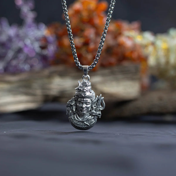 Silver Plated Shiv Trishul Pendant