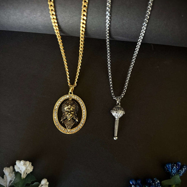 hanumanji pendants silver & gold plated locket