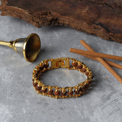 Gold Plated Authentic Rudraksha Chain Bracelet - Pavitra
