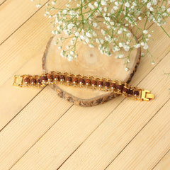 Gold Plated Authentic Rudraksha Chain Bracelet - Pavitra