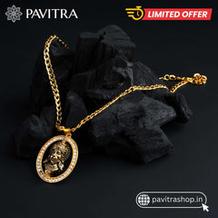 Gold-Plated Hanuman Pendant with Chain | Free Hanuman Gada Pendant - Pavitra
