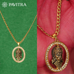 Gold-Plated Hanuman Pendant with Chain | Free Hanuman Gada Pendant - Pavitra
