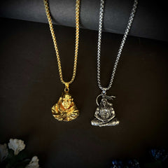 hanumanji pendants with gold and silver chain