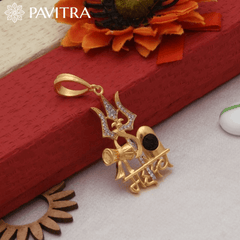 Lord Shiva Pendant & Mahadev Rudraksh Trishul Combo - Pavitra