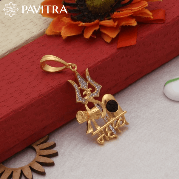 Lord Shiva Pendant & Mahadev Rudraksh Trishul Combo - Pavitra