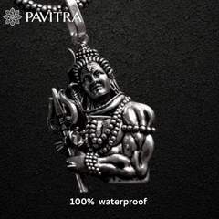 Premium Silver Lord Shiva Pendant with Trishul | Authentic Jewelry - Pavitra