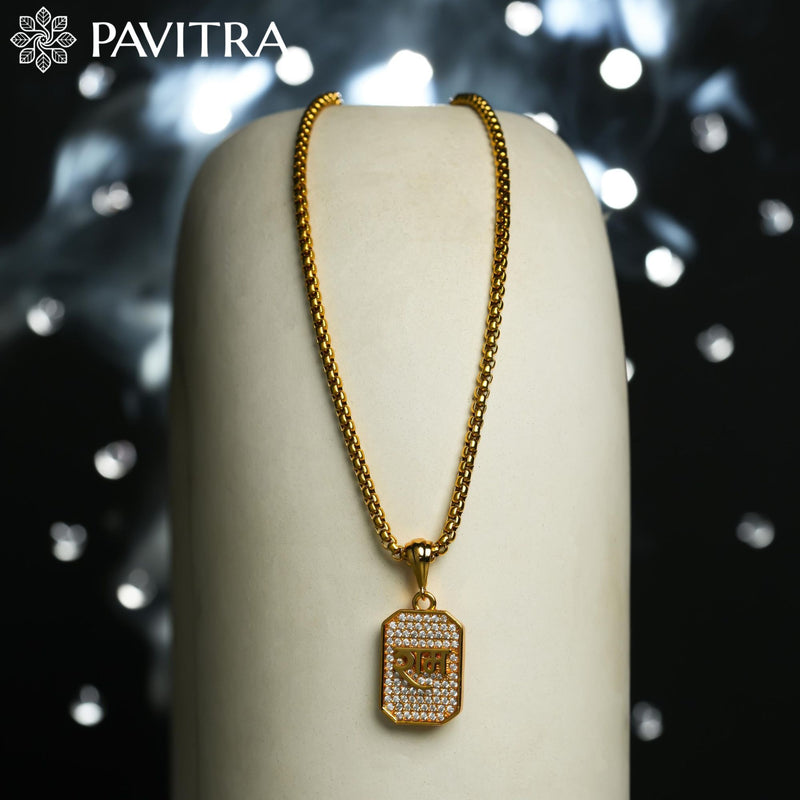 Divine Ram Pendant – 22K Gold Plated Necklace