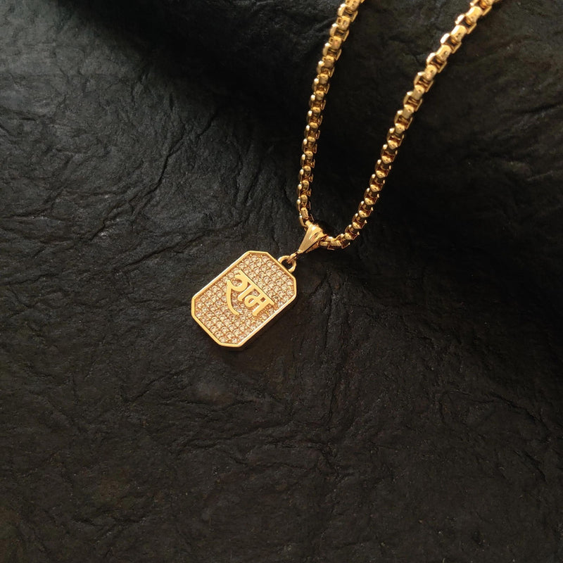 Divine Ram Pendant – 22K Gold Plated Necklace