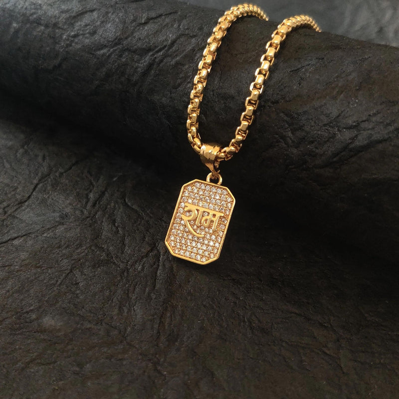 Divine Ram Pendant – 22K Gold Plated Necklace
