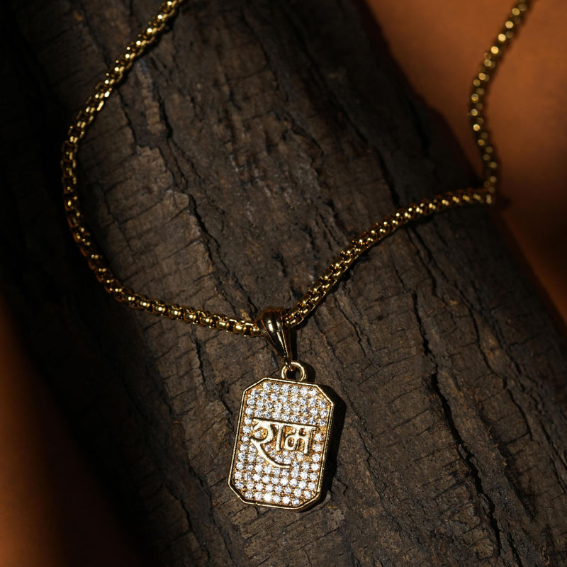 Divine Ram Pendant – 22K Gold Plated Necklace
