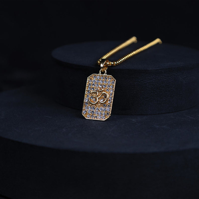 Sacred Om Pendant – 22K Gold Plated Necklace