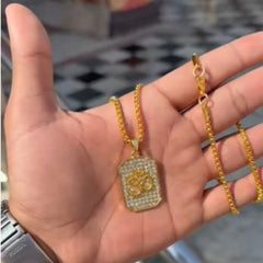 Sacred Om Pendant – 22K Gold Plated Necklace