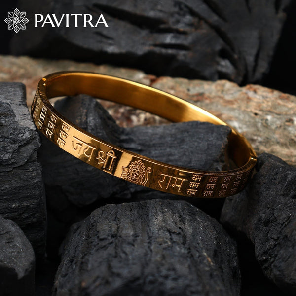 Jai Shree Ram Kada – IGP Gold Plated | Spiritually Abhimantrit Bracelet