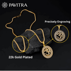 Premium Om Symbol Gold Necklace with Crystals – Certified Spiritual Jewellery - Pavitra