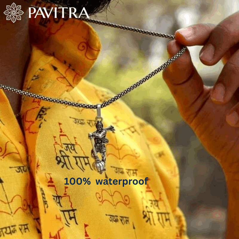 Premium Lord Hanuman Silver Pendant Necklace -Certified Spiritual Jewellery. - Pavitra