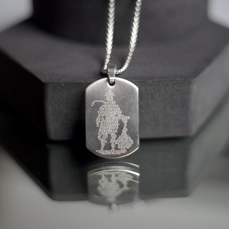 Hanuman Chalisa Carved Pendant – Gold Plated | Pavitra Spiritual Talisman