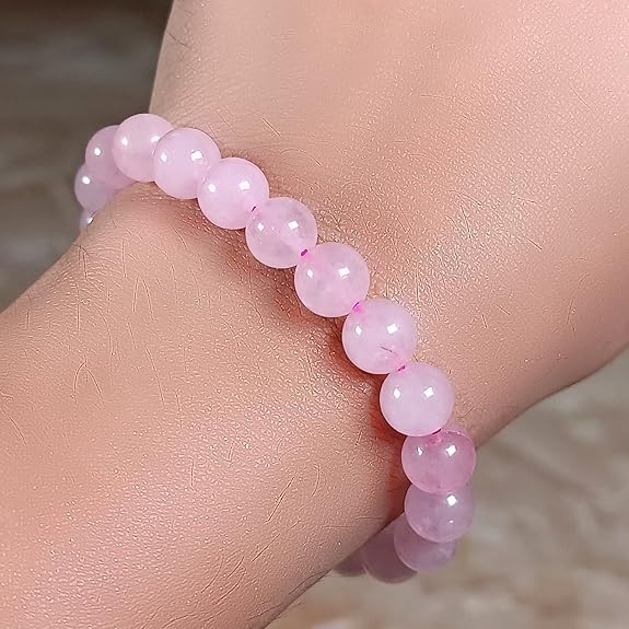 Rose Quartz Crystal Bracelet – 8MM (Love, Self-Love & Healing)