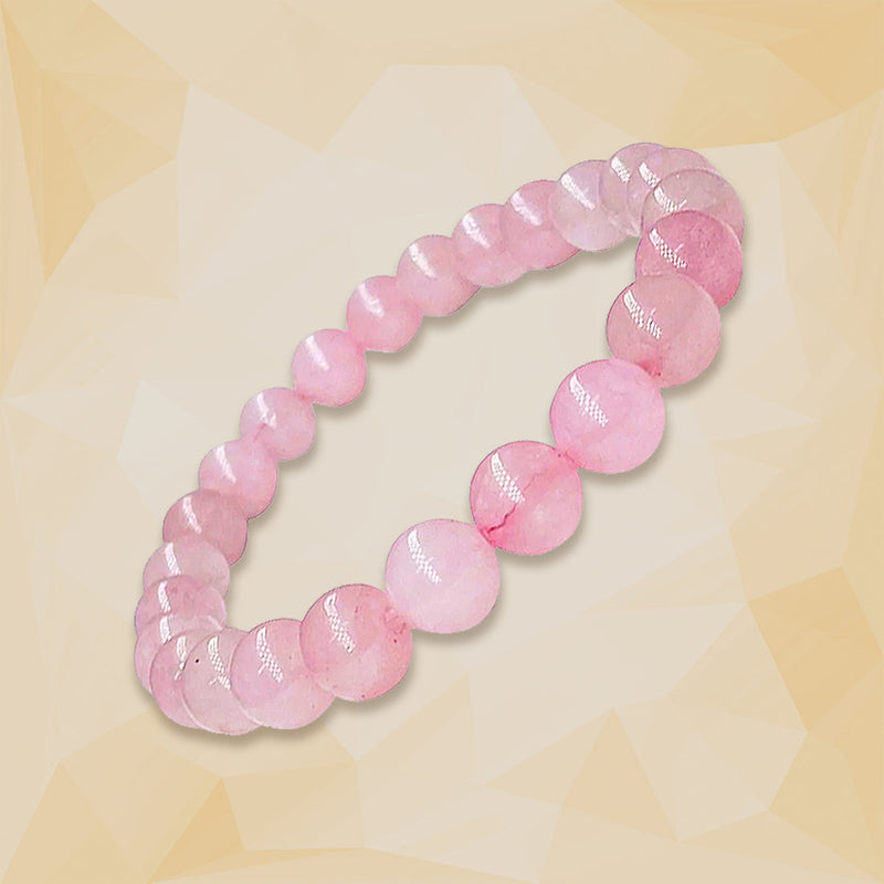 Rose Quartz Crystal Bracelet – 8MM (Love, Self-Love & Healing)