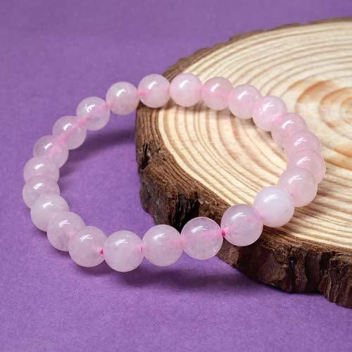 Rose Quartz Crystal Bracelet – 8MM (Love, Self-Love & Healing)