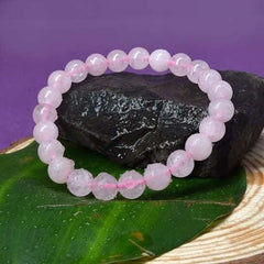 Rose Quartz Crystal Bracelet – 8MM (Love, Self-Love & Healing)