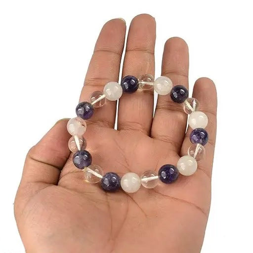 Addiction Recovery Crystal Bracelet – Amethyst, Rose Quartz & Moonstone (8 MM)