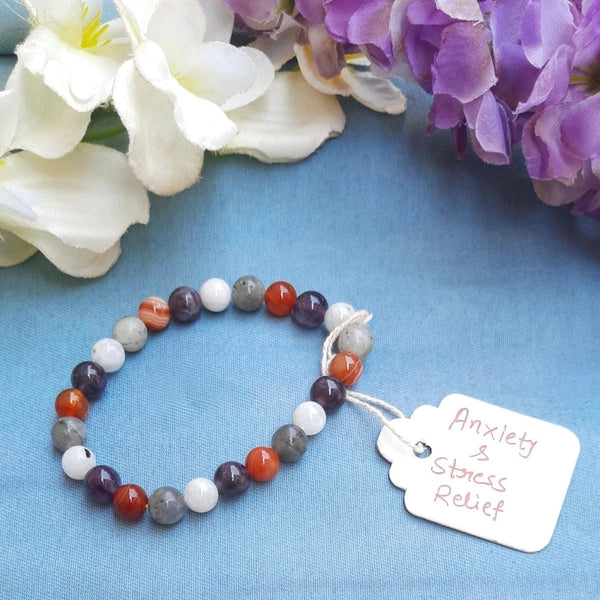 Anxiety & Stress Relief Bracelet - Calming Energy with Natural Gemstones