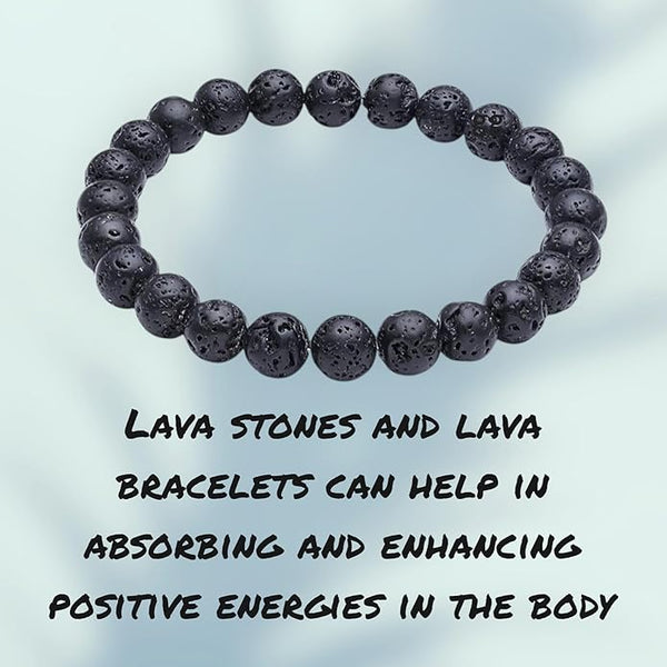 Lava Stone Bracelet for Grounding & Energy Balance