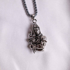 Premium Silver Lord Shiva Pendant with Trishul | Authentic Jewelry