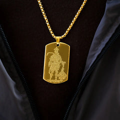 Hanuman Chalisa Carved Pendant – Gold Plated | Pavitra Spiritual Talisman
