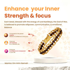 Gold Plated Authentic Rudraksha Chain Bracelet - Pavitra