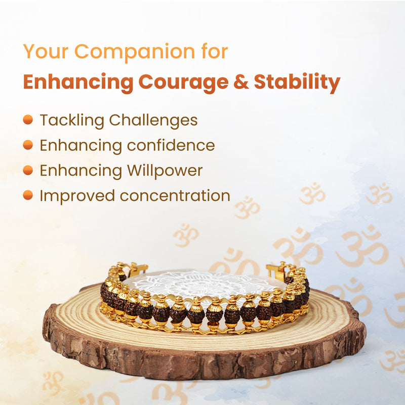 Gold Plated Authentic Rudraksha Chain Bracelet - Pavitra