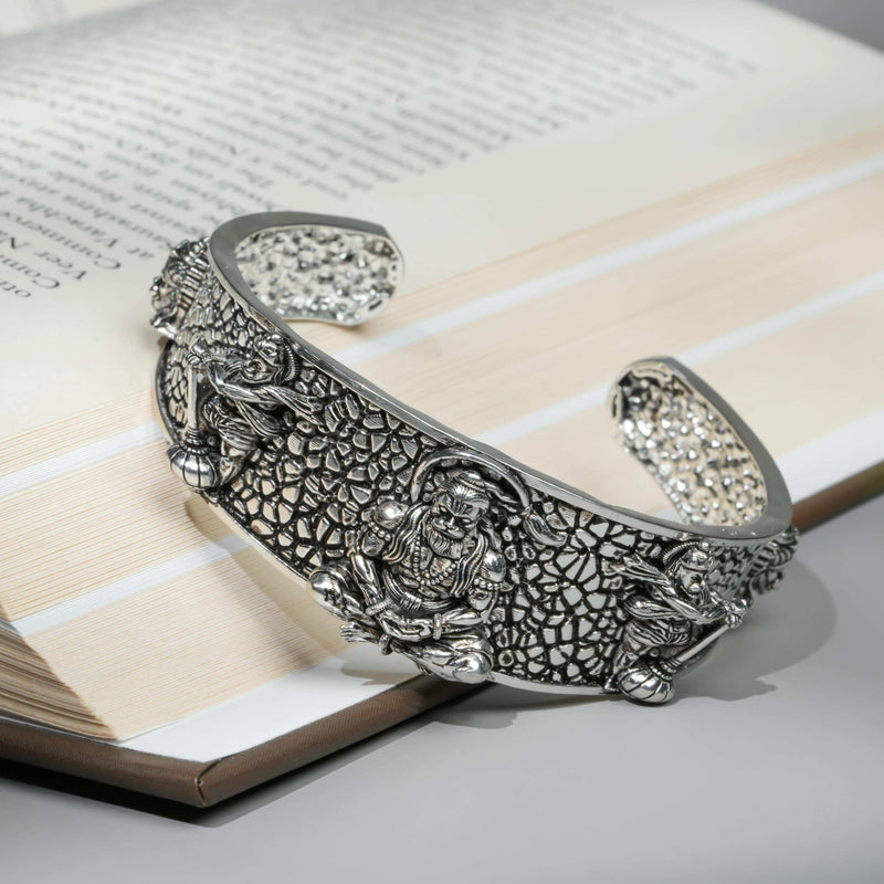 hanuman kada silver plated
