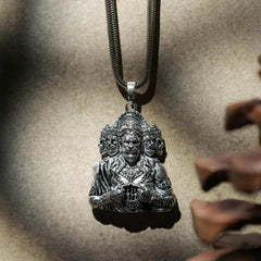 silver hanumanji locket