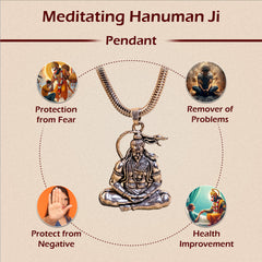 Lord Hanuman Meditating Pendant With Chain